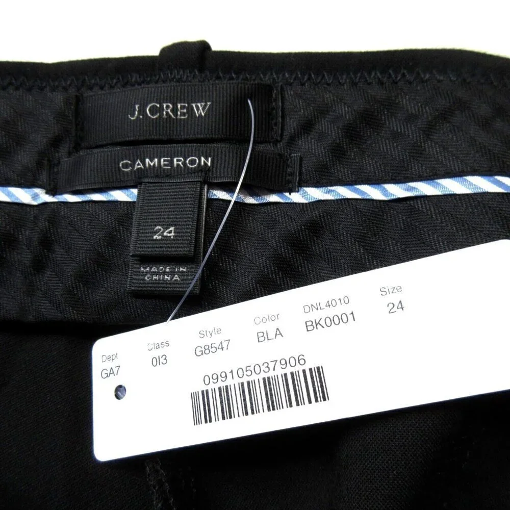 NWT J.Crew Slim Crop Cameron in Black Four Season Stretch Ankle Crop Pants 24